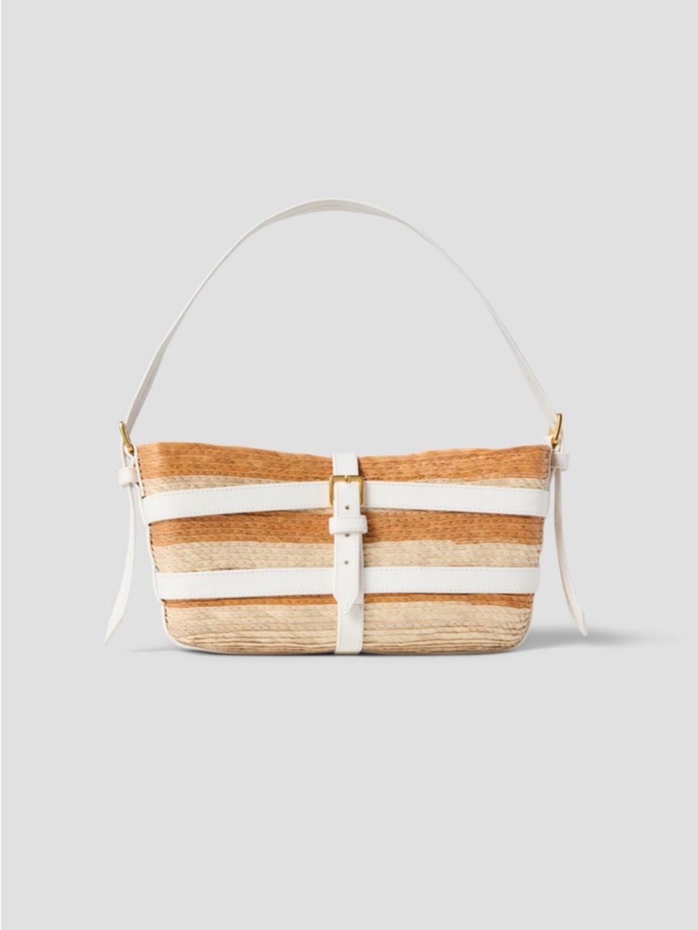 Altuzarra Watermill Baguette Bag with White Leather Trim